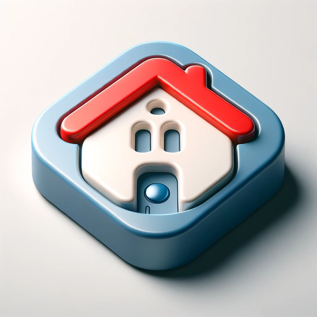AI generated image of a button made to look like a house